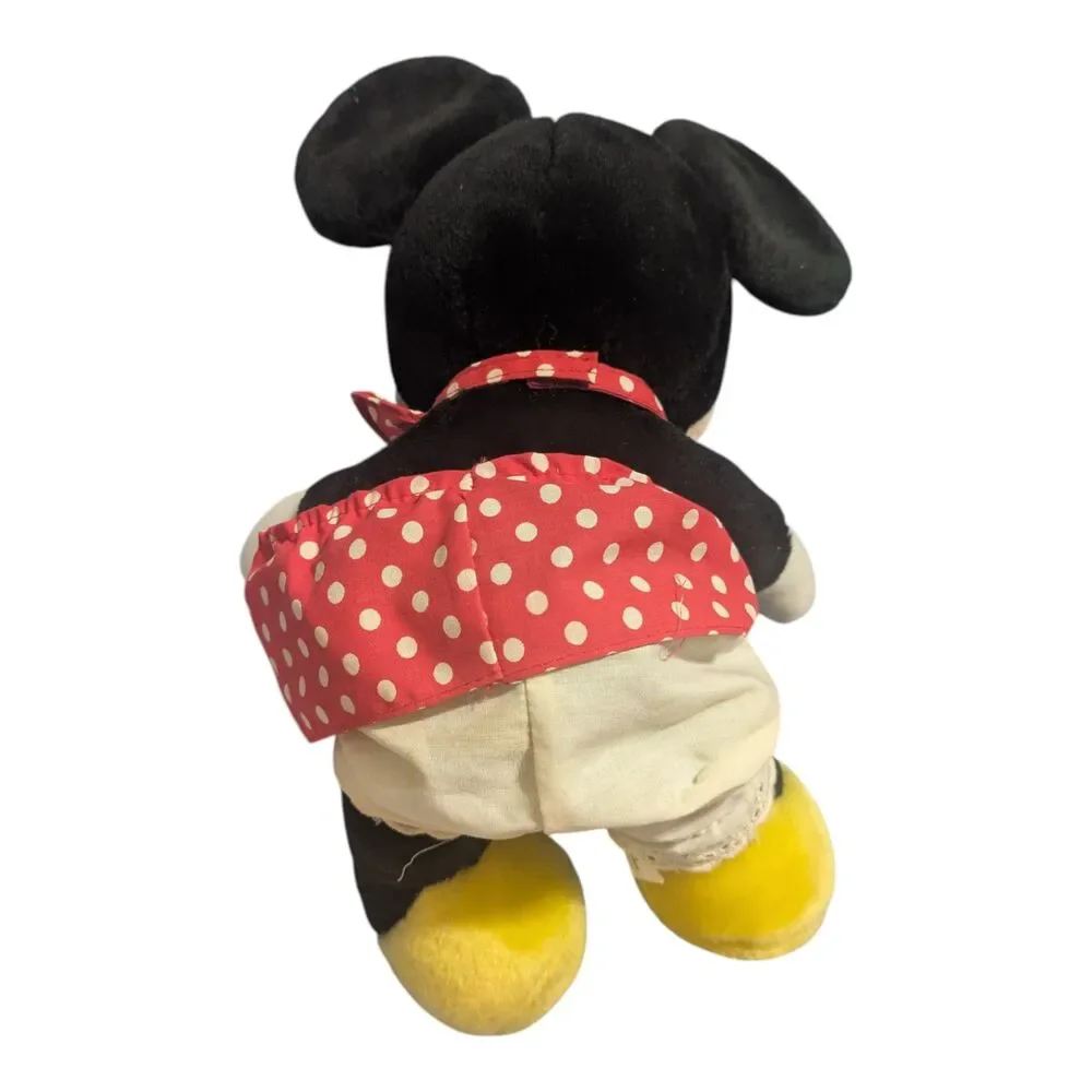 Vintage Minnie Mouse Plush Red Polka Dot Dress Disney Stuffed Animal Toy - Picture 3 of 4